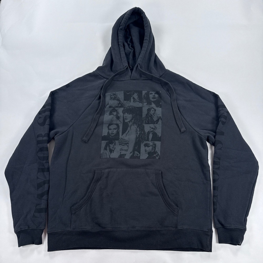 Taylor Swift Eras Tour Hoodie Small S Black Tonal US Concert Merch Pullover